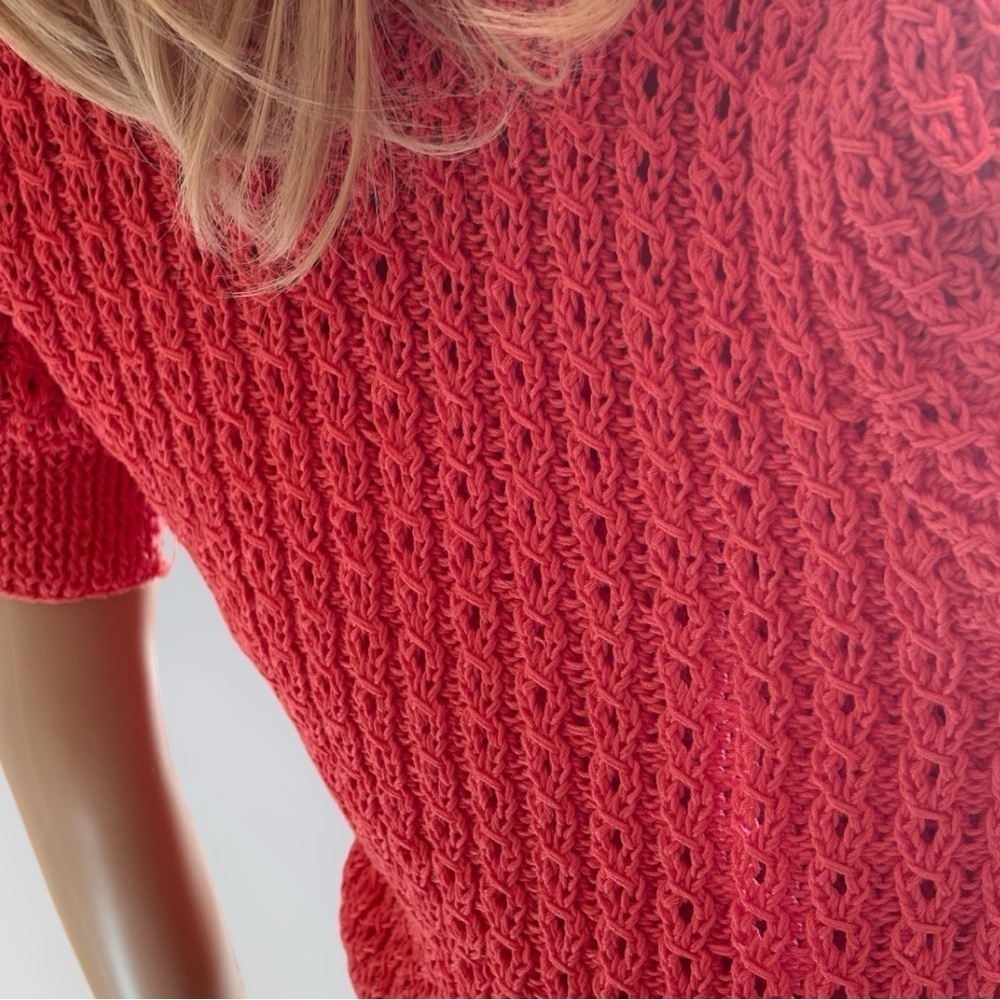PEICE OF VERSAILLES PARIS.Handmade Sweater Set Coral SzM See Special Description - Picture 4 of 8